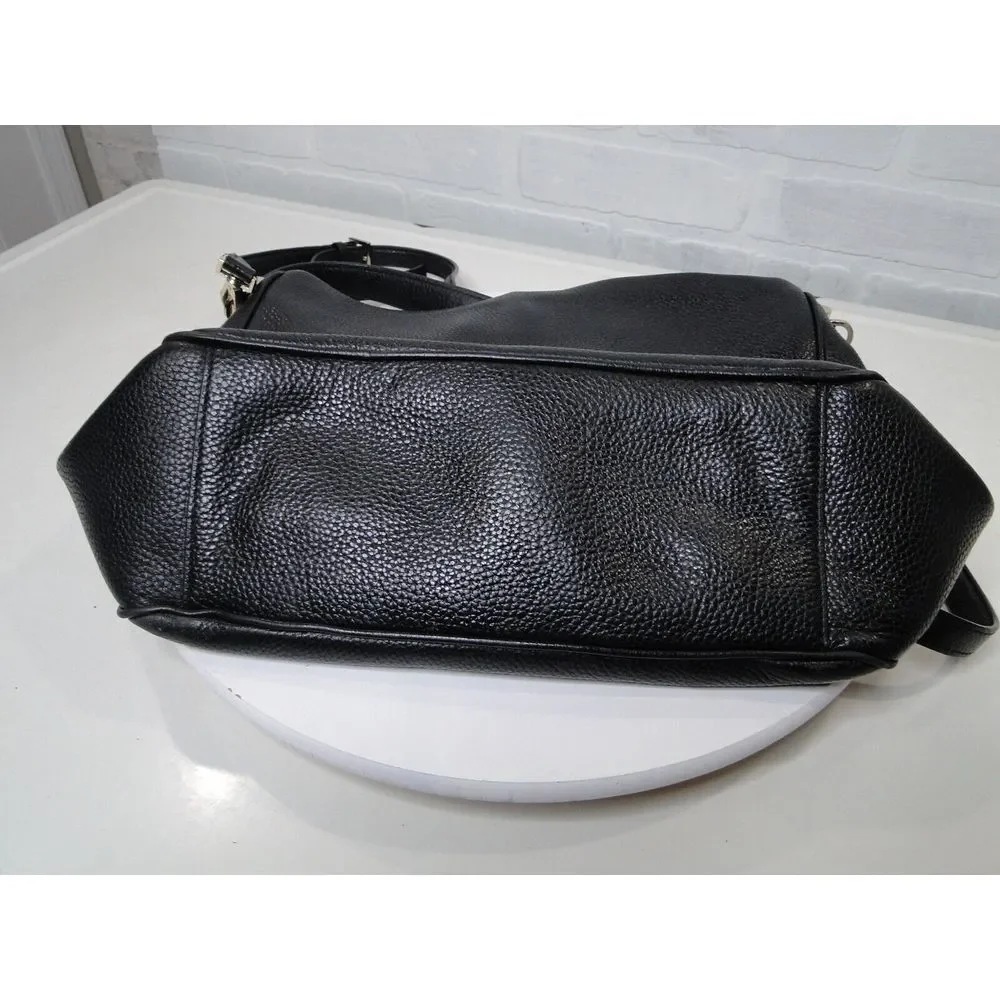 Kate Spade New York Purse Black Pebbled Leather Tote Purse RN 0102760‎ CA 57710